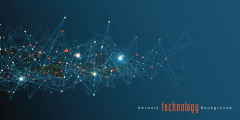 Abstract technology background with Big data. Internet connection, abstract sense of science and technology analytics concept graphic design. Vector illustration