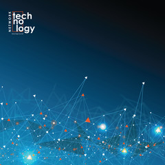 Abstract technology background with Big data. Internet connection, abstract sense of science and technology analytics concept graphic design. Vector illustration