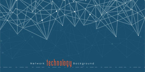 Abstract polygonal background with connected lines and dots. Plexus structure and communication background. Graphic plexus background. Science, medicine, technology concept