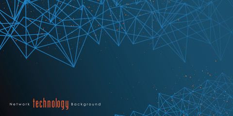 Abstract polygonal background with connected lines and dots. Plexus structure and communication background. Graphic plexus background. Science, medicine, technology concept