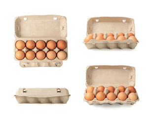 Egg Box with Chicken Eggs, Carton Pack or Egg Container