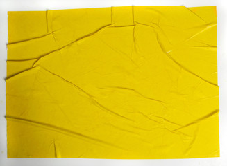 Yellow Glued Paper Texture with Creases Surface Grunge Effect