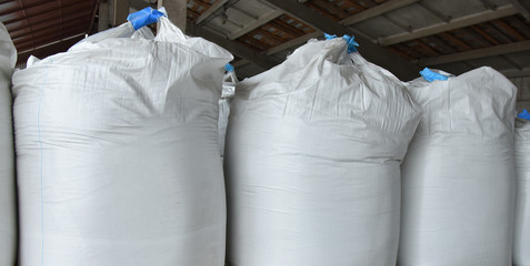 bags in the warehouse close-up