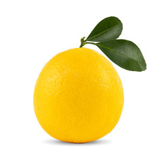 Ripe orange isolated on white background, with clipping paths.
