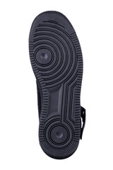 Black fluted shoe sole on a white background.