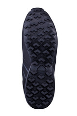 Black fluted shoe sole on a white background.