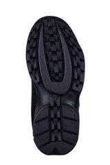 Black fluted shoe sole on a white background.