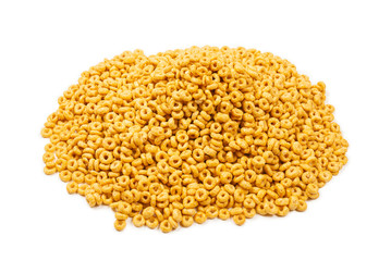 Corn-flakes background and texture. Top view.