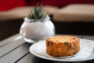 Arancino or arancina, tipical and traditional sicilian street food.  Delicious rice balls made with fried rice.