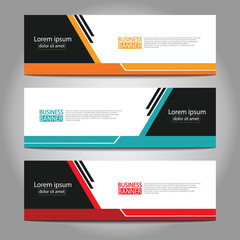 Vector abstract design web banner template. Web Design Elements - Header Design. Abstract geometric web banner template on grey background.Modern banner.