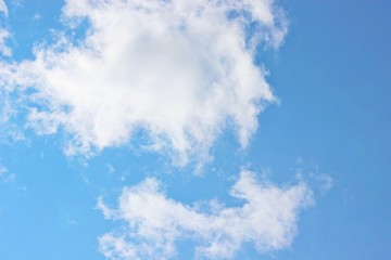 Fototapeta na wymiar Beautiful blue sky, clouds summer sunny day