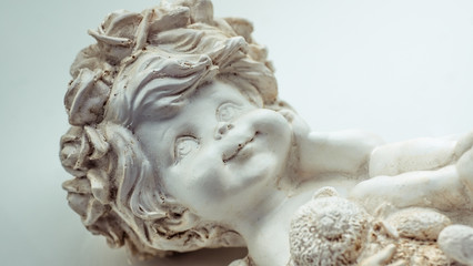 Naklejka premium Angel with wings isolated on the white background