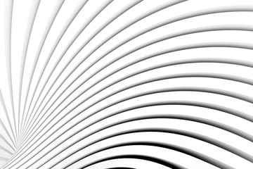 Black and white lines waves abstract background 3D illustration