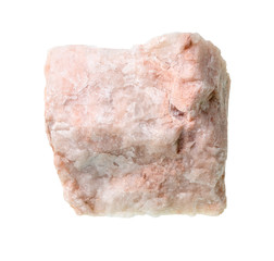unpolished feldspar stone cutout on white