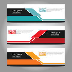 Naklejka premium Vector abstract design web banner template. Web Design Elements - Header Design. Abstract geometric web banner template on grey background.Modern banner.