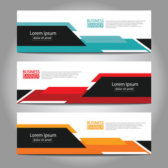 Vector abstract design web banner template. Web Design Elements - Header Design. Abstract geometric web banner template on grey background.Modern banner.