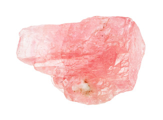 unpolished crystal of rhodochrosite stone cutout