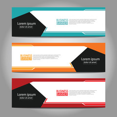 Vector abstract design web banner template. Web Design Elements - Header Design. Abstract geometric web banner template on grey background.Modern banner.