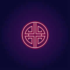 chinese japanese oriental design neon light vector