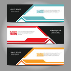 Vector abstract design web banner template. Web Design Elements - Header Design. Abstract geometric web banner template on grey background.Modern banner.