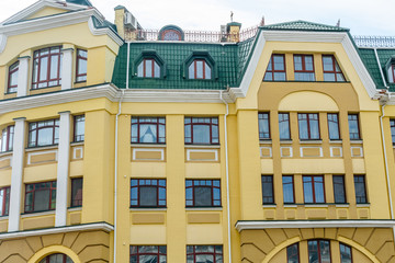 Fototapeta premium Facade of the modern residential building in elite district