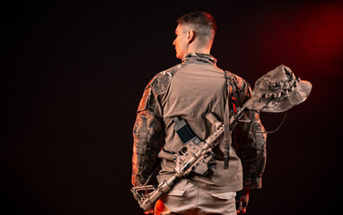 special forces soldiers with an automatic rifle