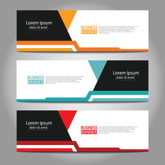 Vector abstract design web banner template. Web Design Elements - Header Design. Abstract geometric web banner template on grey background.Modern banner.