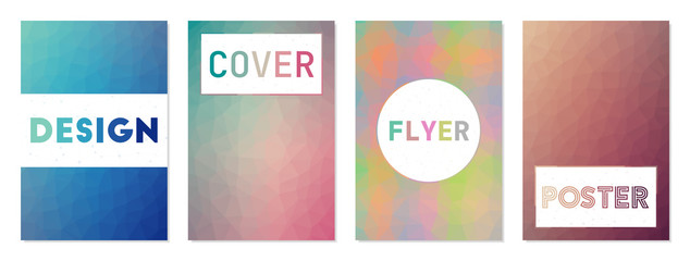 Flyer template, brochure background. Can be used as cover, banner, flyer, poster, business card, brochure. Captivating geometric background collection. Radiant vector illustration.