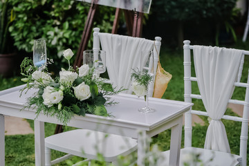 wedding reception table top decor celebration in garden