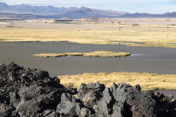 Lagoon near the Pucara de La Alumbrera at the Puna de Atacama, Argentina
