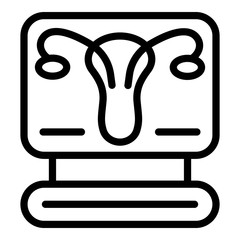 Gynecology computer monitor icon. Outline gynecology computer monitor vector icon for web design isolated on white background