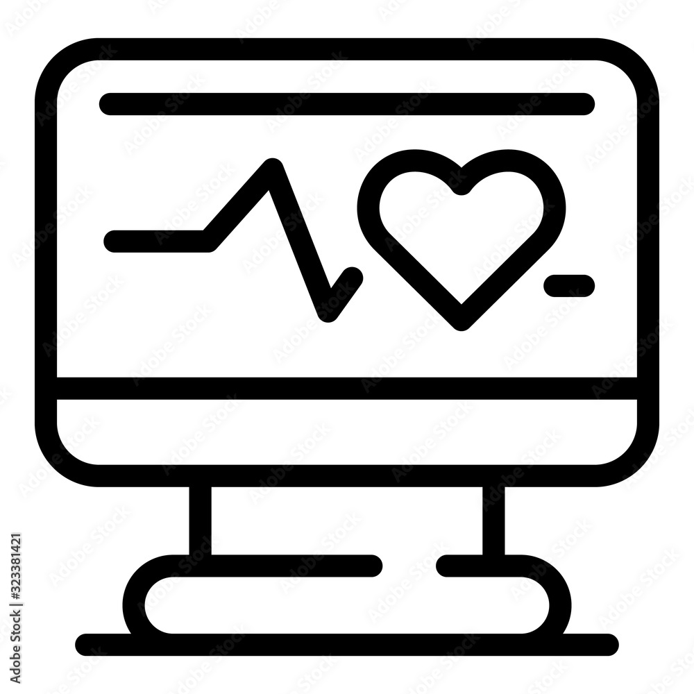 Poster heart rate monitor icon. outline heart rate monitor vector icon for web design isolated on white bac