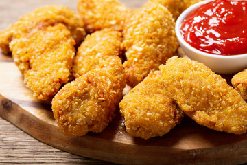 fried chicken with ketchup