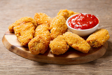 fried chicken with ketchup