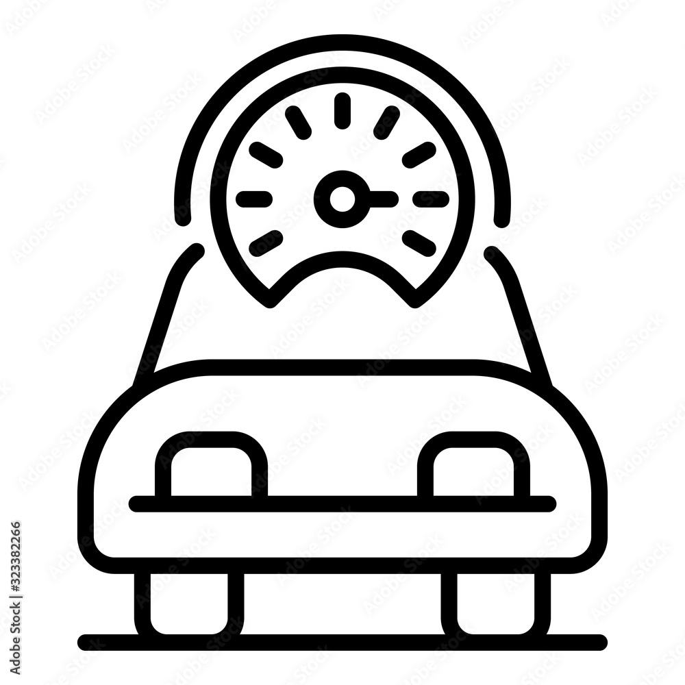 Poster speed car icon. outline speed car vector icon for web design isolated on white background