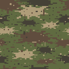 Digital camouflage pattern. Design element for poster, clothes decoration, card, banner. Vector illustration