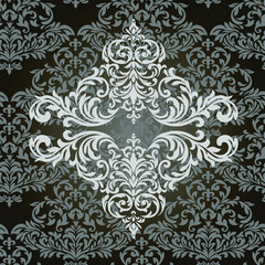 Vector damask element. Classical luxury fashioned damask ornament.