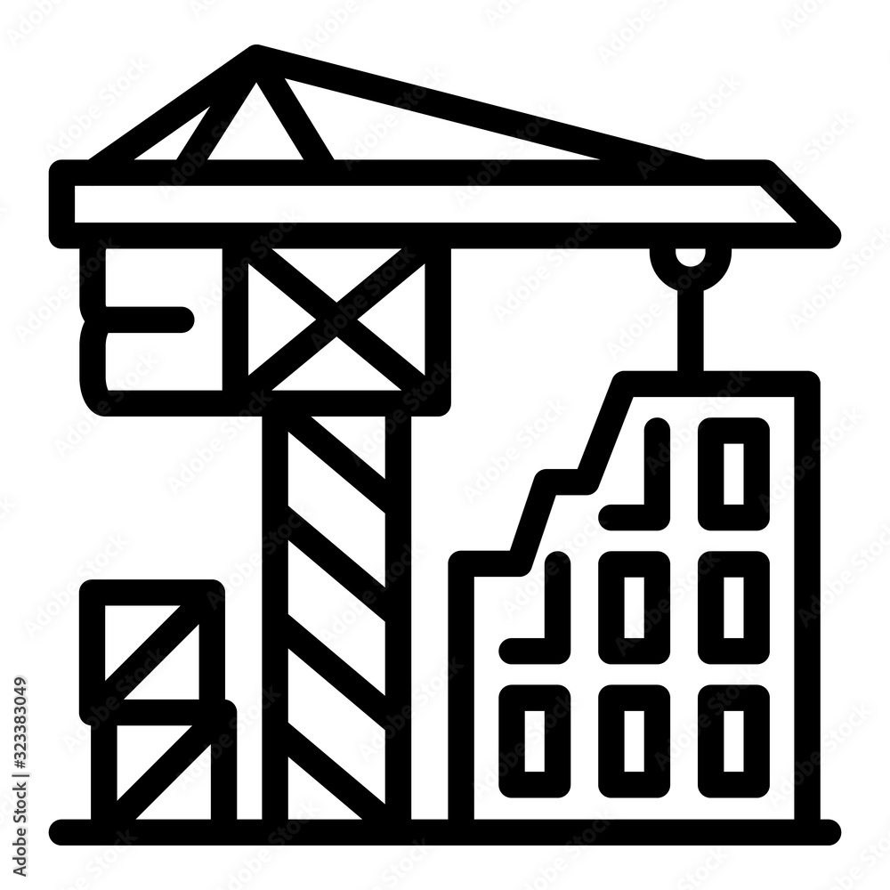 Poster construction crane working icon. outline construction crane working vector icon for web design isola