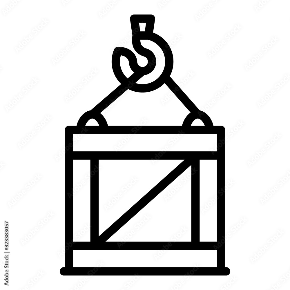 Aufkleber hook crane box icon. outline hook crane box vector icon for web design isolated on white background