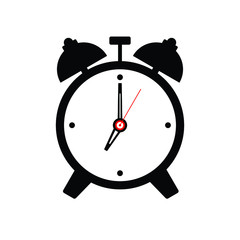 Clock icon, isolated. Flat design.