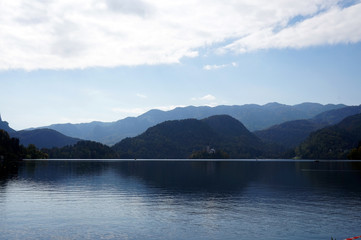 Lake Bled, Bled, Slovenia - 30 September 2017 : The scenery of Lake Bled and European Historical Castle in Slovenia