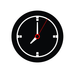 Clock icon, isolated. Flat design.