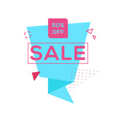 Sale banner design template geometric origami style vector illustration