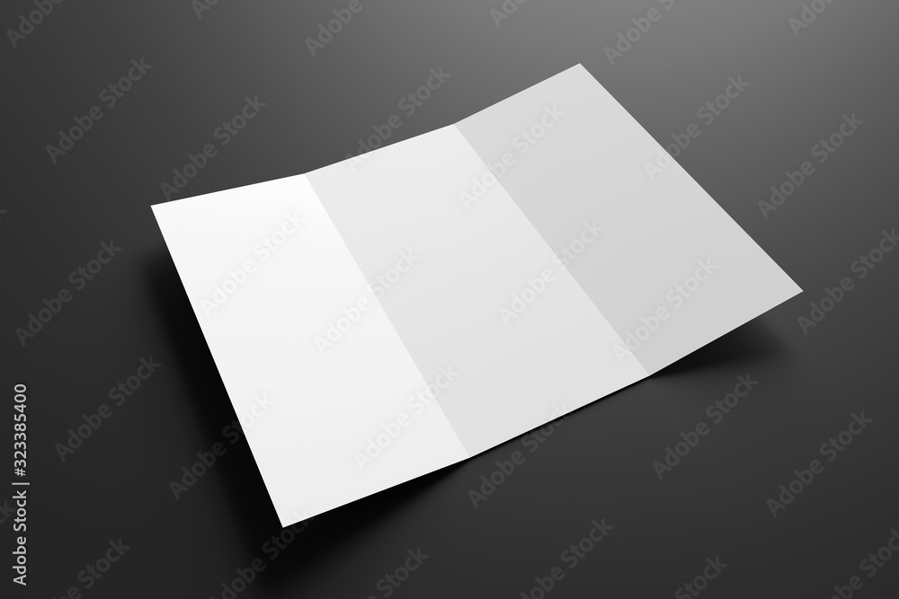 Poster trifold brochure mock up on a background - 3d rendering