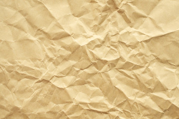 Brown crumpled recycle paper texture background