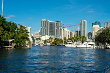 A Shot of High Rises On a River in Florida