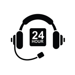 Customer Service and Headset icon isolated on white background