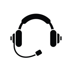Customer Service and Headset icon isolated on white background