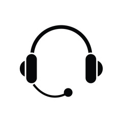 Customer Service and Headset icon isolated on white background