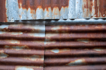 Old zinc and rust. Rust on old zinc background wall.